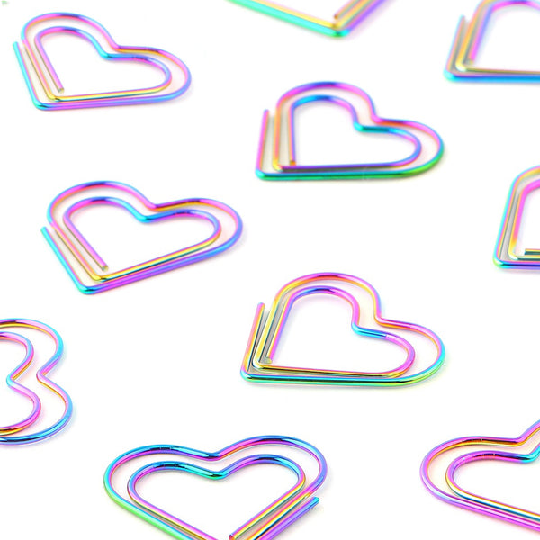 Rainbow Heart Paperclips