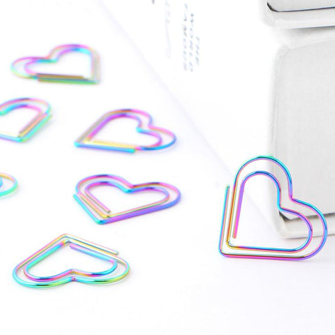 Rainbow Heart Paperclips