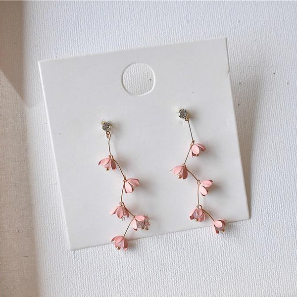 Pink Flower Earrings