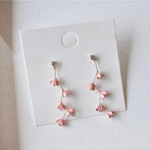 Pink Flower Earrings