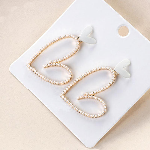 Pearl Heart Earrings