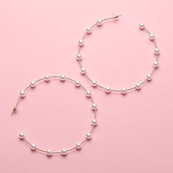 Pearl Hoop Earrings