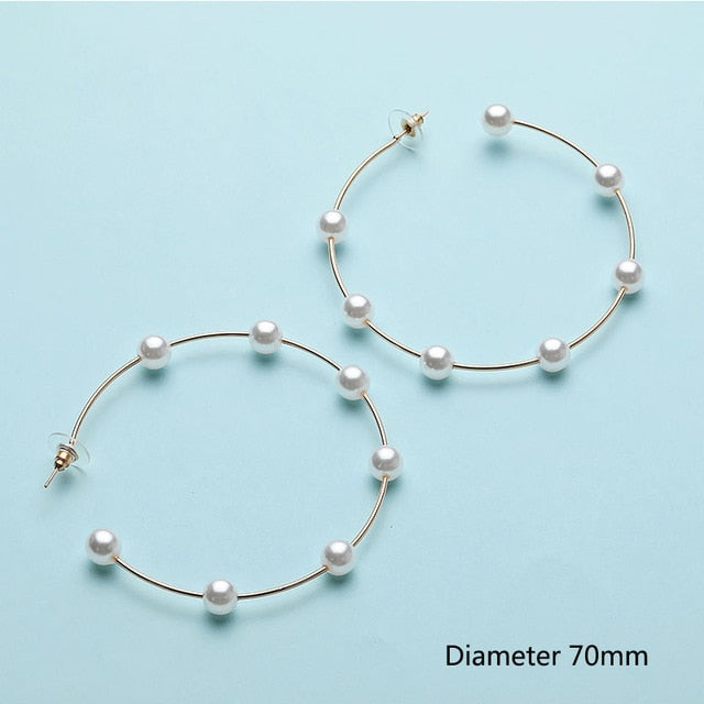 Pearl Hoop Earrings