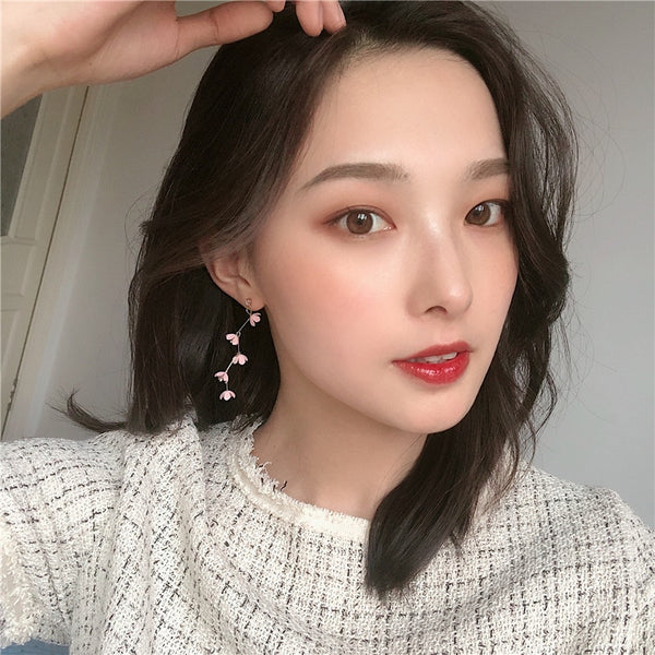 Pink Flower Earrings