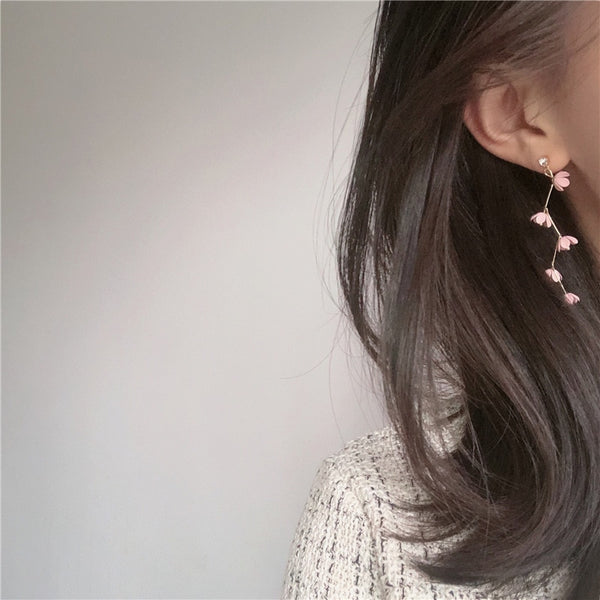 Pink Flower Earrings