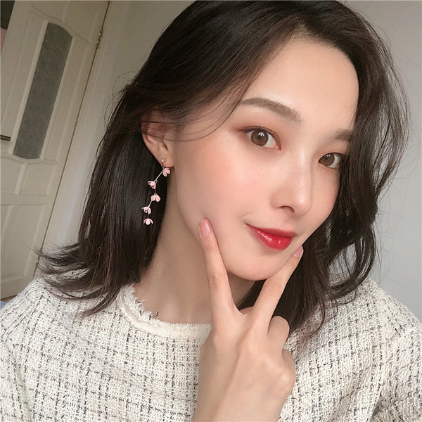 Pink Flower Earrings