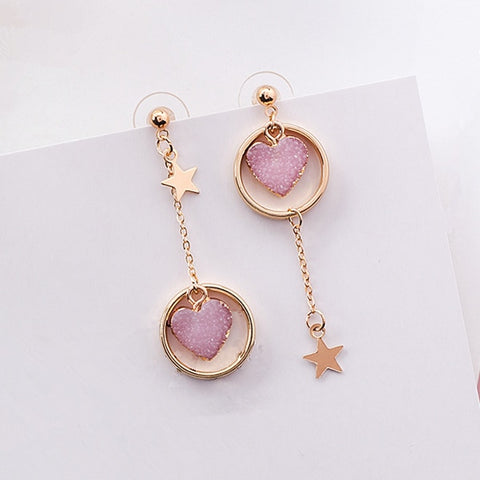 Stone Heart Earrings